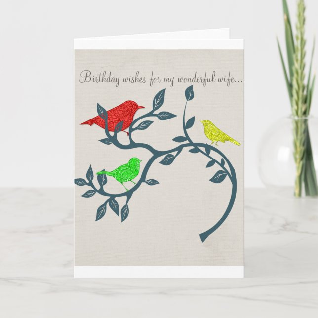 Ehefrau Geburtstag Karte (Vorderseite)