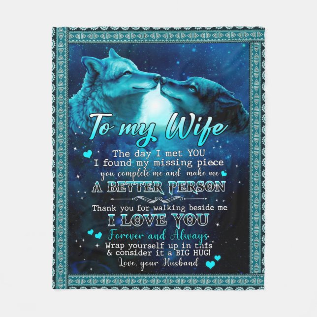 Ehefrau Geschenke | Brief an meine Ehefrau I Liebe Fleecedecke (Vorderseite)
