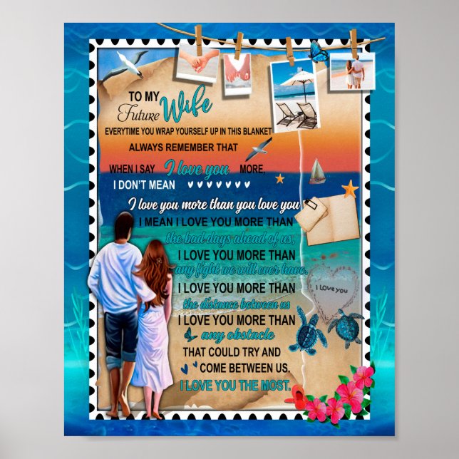 Ehefrau Geschenke | Brief an meine Ehefrau Liebe v Poster (Vorne)