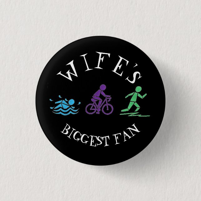 Ehefrau Größtes Fanschiff Rennen Triathlete Rennen Button (Vorderseite)
