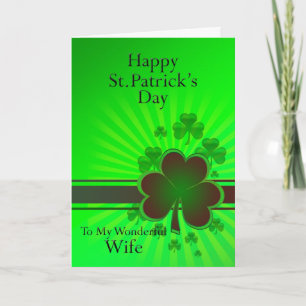 Ehefrau, Happy St Patrick's Day Card Karte