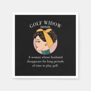 Ehefrau Husband Golfer Funny Gift Golf Widow Noun  Serviette