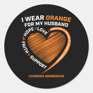 Ehefrau ich trage Orange für meine Muskelschmerzen Runder Aufkleber