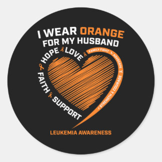 Ehefrau ich trage Orange für meine Muskelschmerzen Runder Aufkleber