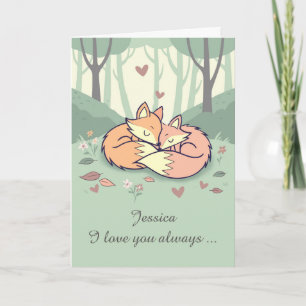 Ehefrau Individuelle Name Valentine Füchse Liebe i Karte