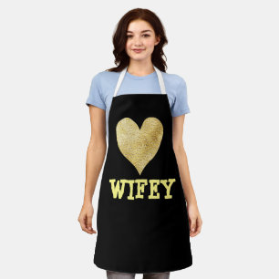 EHEFRAU KITCHEN WIFEY Gold Glitzer SCHÜRZE