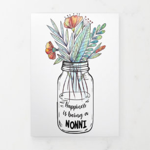 Ehefrau Kunst Glücklich Sein Eine Nonni Dreifach Gefaltete Karte