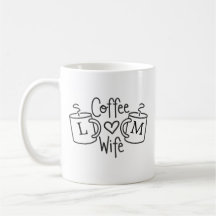 Ehefrau Liebe Monogramm Tasse