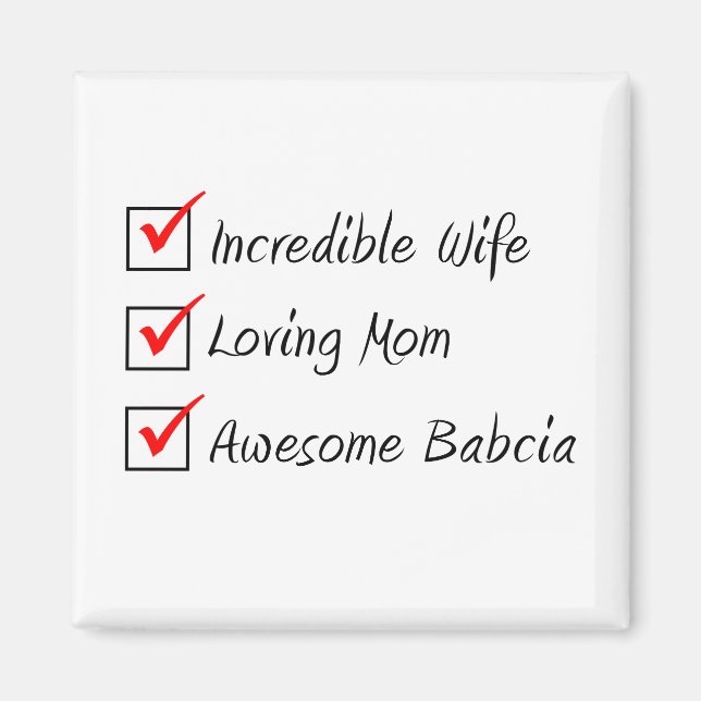 Ehefrau Mama Babcia Polnische Frau Magnet (Vorne)