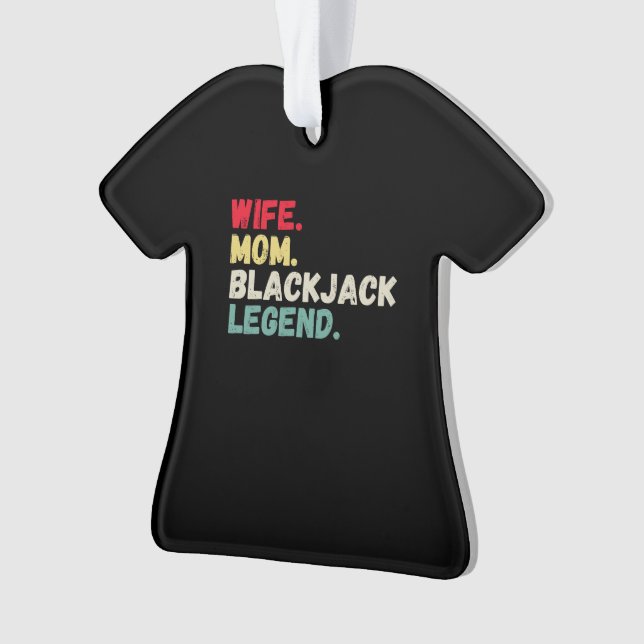 Ehefrau Mama Blackjack Legende Karten 21 Retro Vin Ornament (Vorderseite)