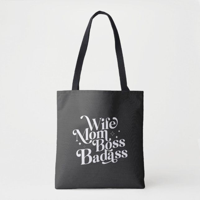 Ehefrau Mama Boss Badass Funny Sarcastic Muttertag Tasche (Vorderseite)
