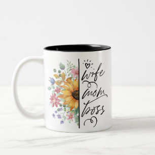 Ehefrau Mama Boss Badass Funny Sarcastic Muttertag Zweifarbige Tasse