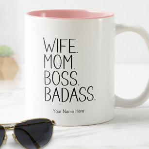 Ehefrau Mama Boss Badass Funny Sprichwort Mama Spa Zweifarbige Tasse