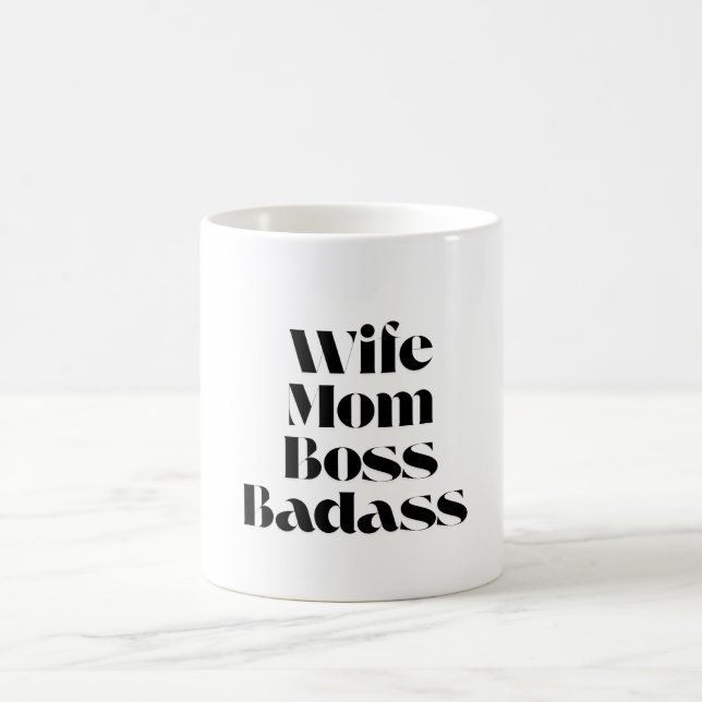 Ehefrau Mama Boss Badass Kaffeetasse (Mittel)