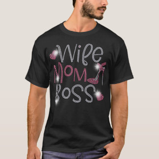 Ehefrau Mama Boss Bling Kristall Funny Geburtstag T-Shirt