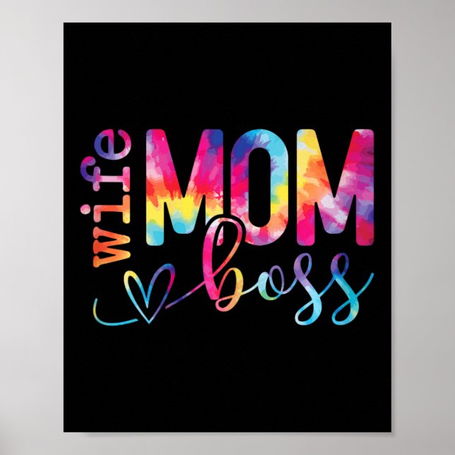 Ehefrau Mama Boss Funny Mütters Day Poster (Vorne)