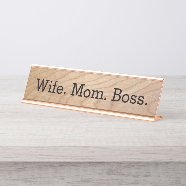 Ehefrau Mama Boss Funny Womens Schreibtischnamensplakette (Vorderseite )