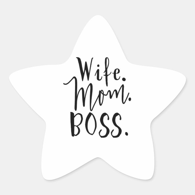 Ehefrau Mama Boss Geschenke Stern-Aufkleber (Vorderseite)
