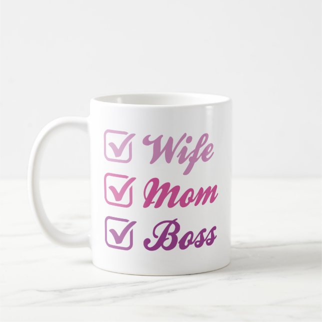 Ehefrau Mama Boss Kaffeetasse (Links)
