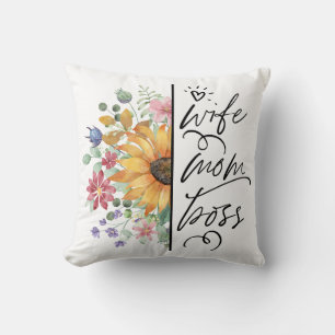 Ehefrau Mama Boss Kissen mit Blumenmuster