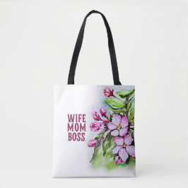 Ehefrau Mama Boss, rosa Blume Tasche