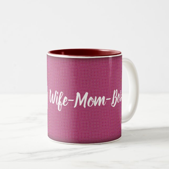 Ehefrau - Mama - Boss Zweifarbige Tasse (VorderseiteRechts)