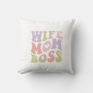 Ehefrau Mama Chef Retro Schrift Groovy Muttertag Kissen