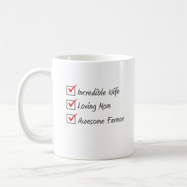 Ehefrau Mama Farmor Schwedische Frau Kaffeetasse (Links)