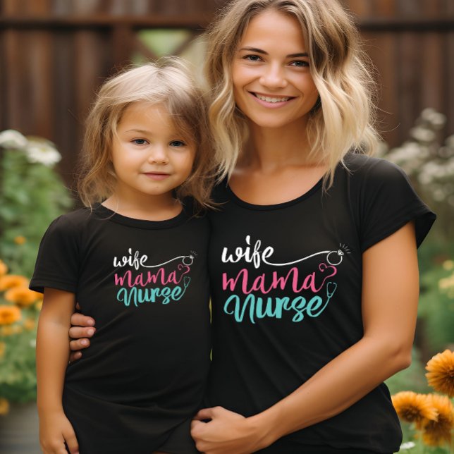 Ehefrau Mama Kindermütter Tag T-Shirt (Von Creator hochgeladen)