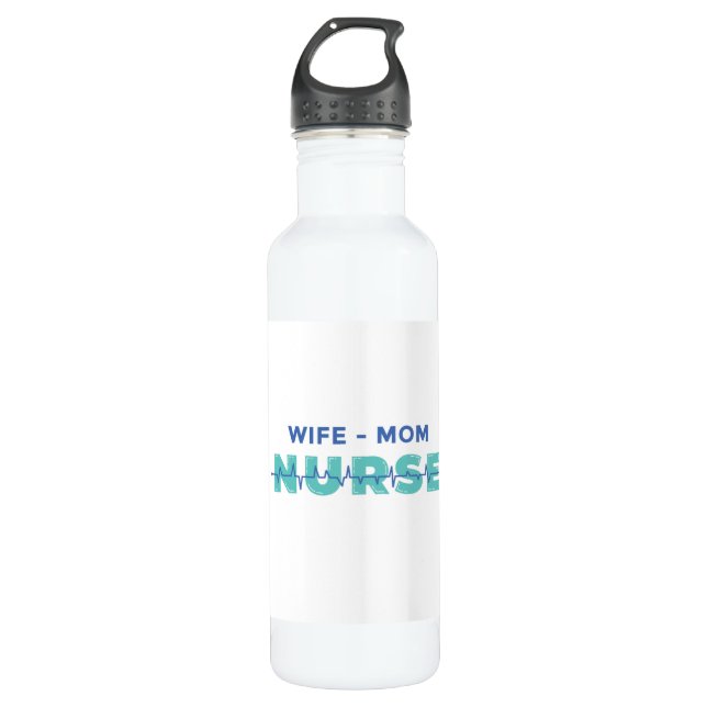 Ehefrau Mama Krankenschwester Edelstahlflasche (Vorderseite)