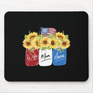 Ehefrau Mama Nana Sonnenblume mit amerikanischer F Mousepad