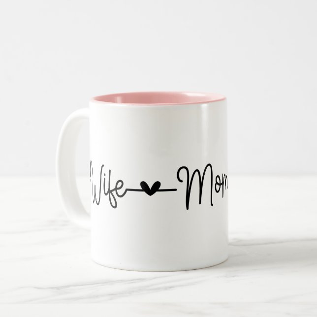 Ehefrau Mama niedliche Liebe Zweifarbige Tasse (Vorderseite Links)