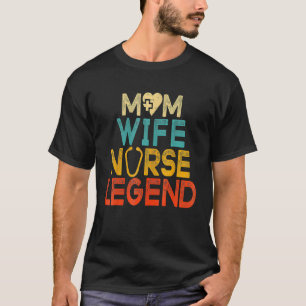 Ehefrau Mama Nurse Legend Retro Grovy Happy Mütter T-Shirt