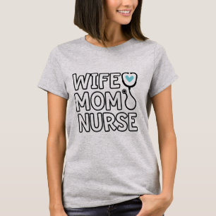 Ehefrau Mama Nurse Stethoscope Herzkrankheiten T-Shirt