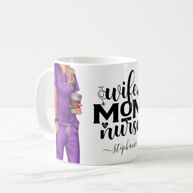 Ehefrau Mama Personalisiert Kaffee Tasse (Vorderseite Links)