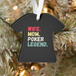 Ehefrau Mama Poker Legende Karten halten sie Vinta Ornament