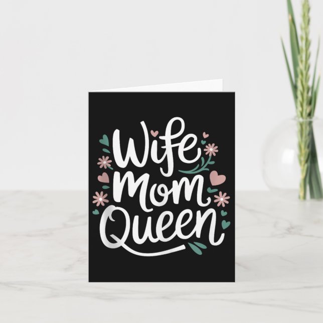 Ehefrau Mama Queen Funny Mthers Day Tank Top Karte (Vorderseite)