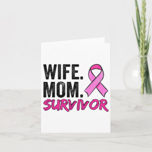 Ehefrau Mama Survivor Apparel Brustkrebs Bewusstse Karte
