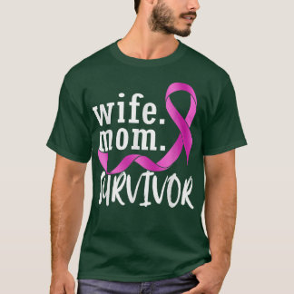 Ehefrau Mama Survivor Rosa Ribbon Brustkrebs Survi T-Shirt