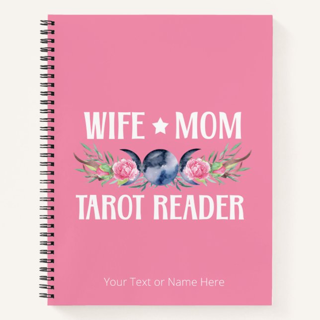 Ehefrau Mama Tarot Reader Blume Moon Antlers Boho Notizbuch (Vorderseite)