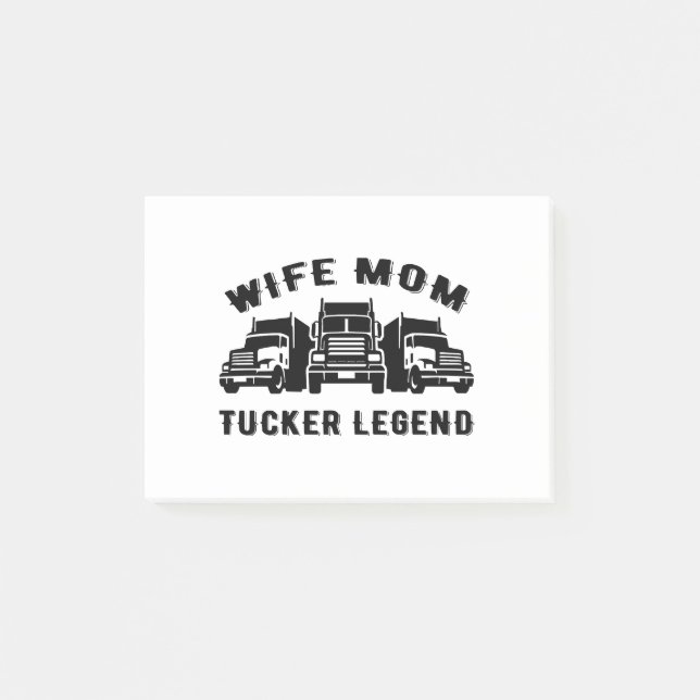 Ehefrau Mama Trucker Legend Quotes Post-it Klebezettel (Vorderseite)