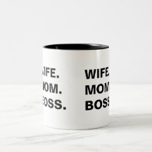 Ehefrau Mama und Tasse des Chefs