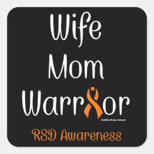 Ehefrau Mama Warrior...RSD Quadratischer Aufkleber