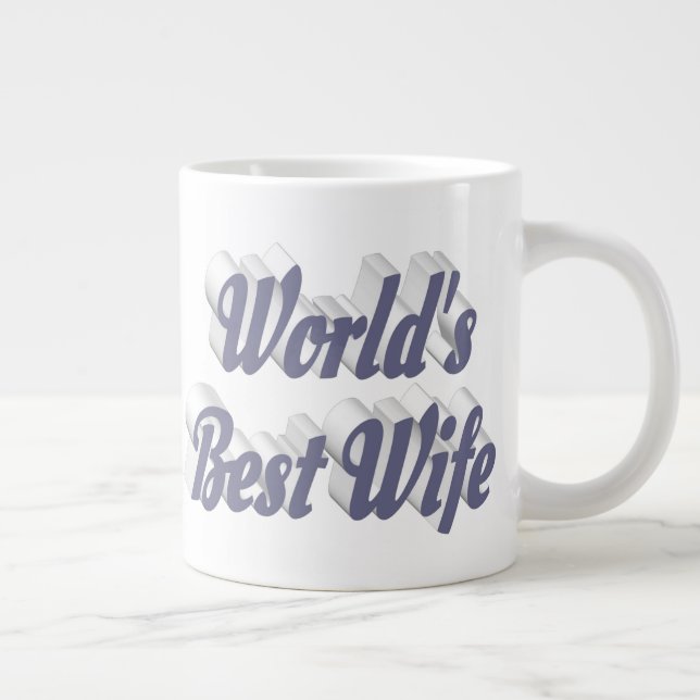 Ehefrau mit grauem Halbtext Jumbo-Tasse (Rechts)