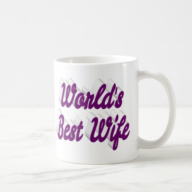 Ehefrau mit lila halb Text Kaffeetasse (Rechts)