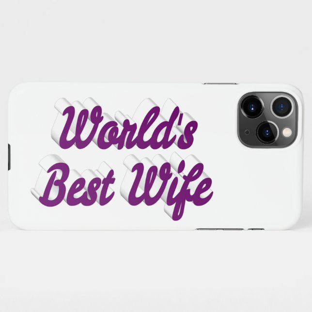 Ehefrau mit lila iPhone-Gehäuse iPhone Hülle (Rückseite (Horizontal))