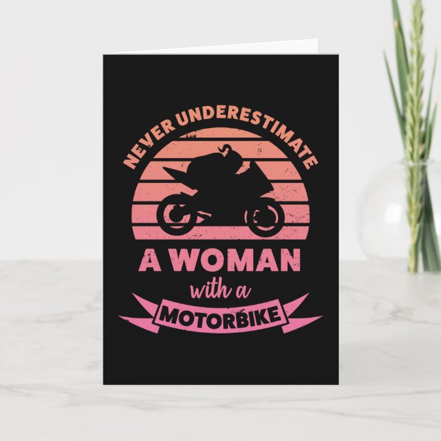Ehefrau mit Motorrad Funny Gifts Karte (Vorderseite)