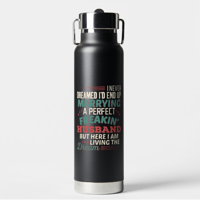 Ehefrau mit Sarkasmus und Perfektion - Benutzerdef Trinkflasche (Vorderseite)