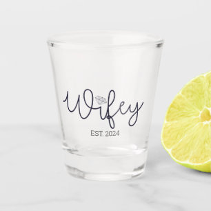 Ehefrau Moderne Typografie Ehefrau Frau Hochzeit I Schnapsglas