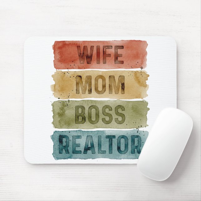 Ehefrau Mutter Chef Makler Personalisierte Immobil Mousepad (Mit Mouse)